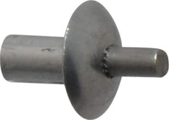 Made in USA - Brazier Head Aluminum Alloy Drive Blind Rivet - Stainless Steel Mandrel, 0.109" to 1/8" Grip, 0.312" Head Diam, 0.128" to 0.14" Hole Diam, 0.219" Length Under Head, 1/8" Body Diam - Top Tool & Supply