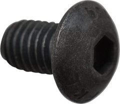 Value Collection - M5x0.80 Metric Coarse Hex Socket Drive, Button Screw - Grade 10.9 Alloy Steel, Black Oxide Finish, Fully Threaded, 8mm Length Under Head - Top Tool & Supply