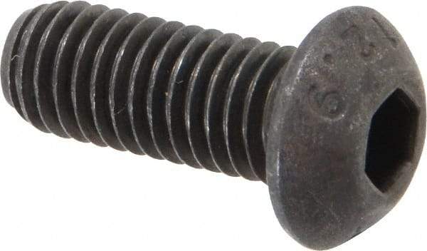 Value Collection - M8x1.25 Metric Coarse Hex Socket Drive, Button Screw - Grade 12.9 Alloy Steel, Black Oxide Finish, Fully Threaded, 20mm Length Under Head - Top Tool & Supply