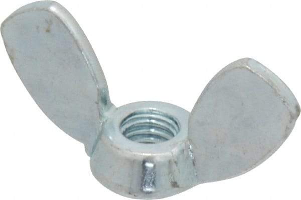 Value Collection - M6x1.00, Zinc Plated, Iron Standard Wing Nut - 2.7mm Wing Span, 15mm Wing Span - Top Tool & Supply