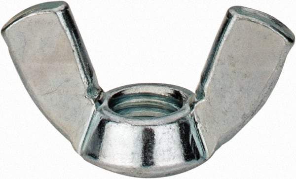 Value Collection - M10x1.50, Zinc Plated, Iron Standard Wing Nut - 4.6mm Wing Span, 23mm Wing Span - Top Tool & Supply