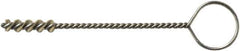 Weiler - 6.6mm Diam Helical Nylon Tube Brush - Single Spiral, 0.012" Filament Diam, 1" Brush Length, 5" OAL, 0.115" Diam Galvanized Steel Shank - Top Tool & Supply