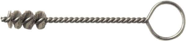 Weiler - 13.1mm Diam Helical Nylon Tube Brush - Single Spiral, 0.012" Filament Diam, 1" Brush Length, 5" OAL, 0.194" Diam Galvanized Steel Shank - Top Tool & Supply