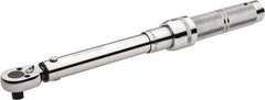 Paramount - 3/8" Drive Micrometer Type Ratchet Head Torque Wrench - 5.4 N/m to 27 N/m Torque, 12" OAL, 1 Ft/Lb Graduation - Top Tool & Supply