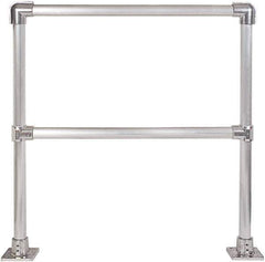 Hollaender - 4' Long x 42" High, Aluminum Straight Railing - 1.9" Pipe, Includes 2 Sub Assembled Posts, 2 Horizontal Rails, Bag with 2 Flanges, Instructions, Assembly Tool - Top Tool & Supply