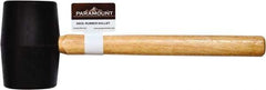 Paramount - 2 Lb Head Rubber Mallet - 15-13/32" OAL, Wood Handle - Top Tool & Supply