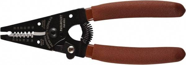 Paramount - 26 to 16 AWG Capacity Wire Stripper - 6" OAL, Plastic Dipped Handle - Top Tool & Supply