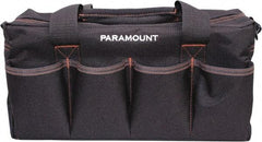 Paramount - 16 Pocket Black & Brown Polyester Tool Bag - 14" Wide x 5-1/2" Deep x 6" High - Top Tool & Supply