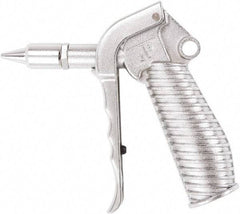 Value Collection - 230 Max psi Quiet Safety Nozzle Pistol Grip Blow Gun - 1/4 NPT Inlet, Chrome Plated Aluminum - Top Tool & Supply