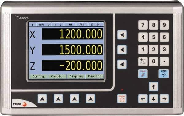 Fagor - 4 Axis, Milling DRO System - 1µm Resolution, 5µmm Accuracy, LCD Display - Top Tool & Supply