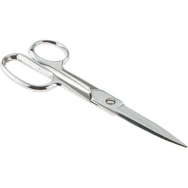 Heritage Cutlery - 3" LOC, 9-1/8" OAL Chrome Plated Heavy Duty Scissors/Shears - Left Hand, Metal Straight Handle - Top Tool & Supply