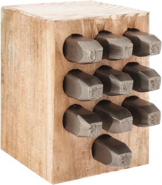 C.H. Hanson - 10 Piece, 1/4" Character Steel Stamp Set - Double Digit Figures, Double Digits - Top Tool & Supply