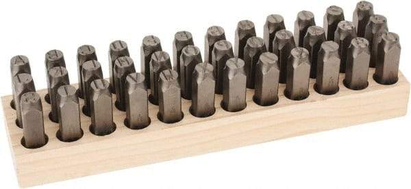 C.H. Hanson - 36 Piece, 1/2" Character Steel Stamp Set - Letters & Figures, Standard - Top Tool & Supply