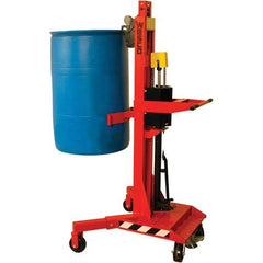 Wesco Industrial Products - 1,100 Lb Load Capacity, 30, 55 & 85 Gal Drum Grab - 41" Wide x 66" High, 4 Steel Wheels - Top Tool & Supply