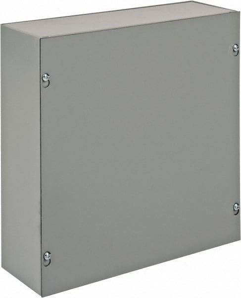 nVent Hoffman - Steel Junction Box Enclosure Screw Flat Cover - NEMA 1, 12" Wide x 12" High x 4" Deep - Top Tool & Supply