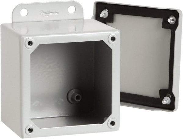 nVent Hoffman - Steel Junction Box Enclosure Screw Flat Cover - NEMA 12, 13, 6" Wide x 6" High x 4" Deep - Top Tool & Supply