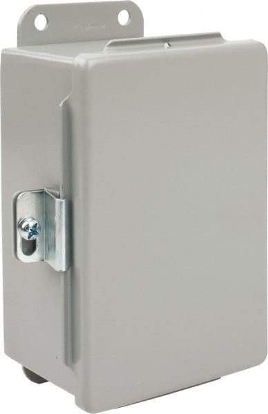 nVent Hoffman - Steel Junction Box Enclosure Hinge Flat Cover - NEMA 12, 13, 4" Wide x 6" High x 3" Deep - Top Tool & Supply