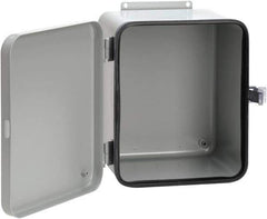 nVent Hoffman - Steel Junction Box Enclosure Hinge Flat Cover - NEMA 12, 13, 8" Wide x 10" High x 6" Deep - Top Tool & Supply