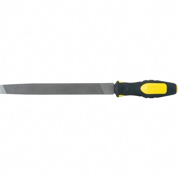 Stanley - 8" Long, Bastard Cut, Flat American-Pattern File - Single Cut, 2.9" Overall Thickness, Handle - Top Tool & Supply