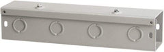 nVent Hoffman - 6" High x 6" Wide x 48" Long, Screw Mount Solid Wall Wire Duct - Gray, 15 Knockouts, Hinged Cover, Steel - Top Tool & Supply