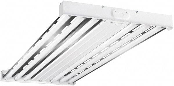 Cooper Lighting - 4 Lamps, 54 Watts, Fluorescent, High Bay Fixture - 48" Long x 2-15/32" High x 19-17/32" Wide, 120-277 Volt, Steel Housing - Top Tool & Supply