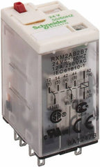 Square D - 8 Pins, 1.2 VA Power Rating, Ice Cube Electromechanical Plug-in General Purpose Relay - 12 Amp at 277 VAC, DPDT, 24 VAC, 21mm Wide x 40mm High x 27mm Deep - Top Tool & Supply