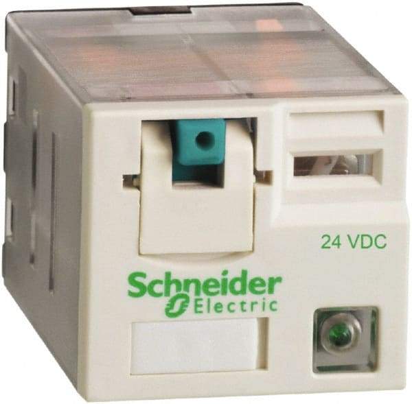 Square D - 11 Pins, Ice Cube Electromechanical Plug-in General Purpose Relay - 15 Amp at 277 V, 3PDT, 24 VDC, 31mm Wide x 39mm High x 27mm Deep - Top Tool & Supply