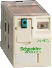 Square D - 8 Pins, Ice Cube Electromechanical Plug-in General Purpose Relay - 15 Amp at 277 V, DPDT, 24 VDC, 21mm Wide x 39mm High x 27mm Deep - Top Tool & Supply