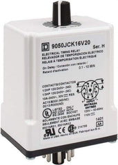 Square D - 8 Pin, 10 min Delay, DPDT Time Delay Relay - 10 Contact Amp, 110 VDC & 120 VAC - Top Tool & Supply