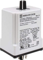 Square D - 8 Pin, 1 min Delay, Multiple Range DPDT Time Delay Relay - 10 Contact Amp, 110 VDC & 120 VAC - Top Tool & Supply