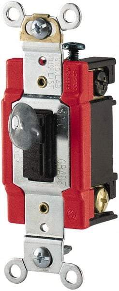 Cooper Wiring Devices - 1 Pole, 120 to 277 VAC, 20 Amp, Specification Grade, Key Lock, Wall and Dimmer Light Switch - 1.31 Inch Wide - Top Tool & Supply