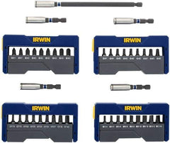 Irwin - 41 Piece, Phillips, Square, Torx, Slotted Handle, Insert Bit Set - #1 to #3 - Top Tool & Supply