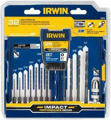 Irwin - 32 Piece, Phillips Handle, Drill & Drive Set - 1/16 to 1/4" Hex - Top Tool & Supply