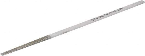 Strauss - 6.69" OAL Medium Flat Needle Diamond File - 0.157" Wide x 0.09" Thick, 1.97 LOC, Gray, 126 Grit - Top Tool & Supply