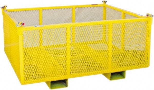 Machining & Welding - 48" Long x 48" Wide x 24" High Steel Basket-Style Bulk Container - 2,500 Lb. Load Capacity - Top Tool & Supply