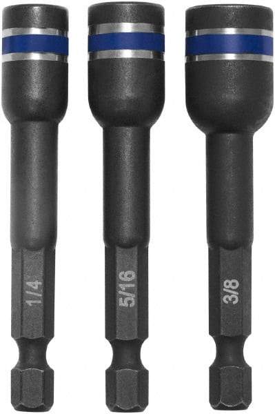 Irwin - 3 Piece, Magnetic Nutsetters Handle, Hex - 1/4 to 3/8" Hex - Top Tool & Supply