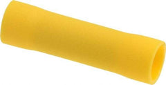 Thomas & Betts - 12 to 10 AWG Compatible, Vinyl Fully Insulated, Crimp-On Butt Splice Terminal - Copper Contacts, 1.024" OAL, Yellow - Top Tool & Supply