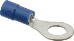 Thomas & Betts - 16-14 AWG Partially Insulated Crimp Connection Circular Ring Terminal - 1/4" Stud, 1.094" OAL x 0.472" Wide, Tin Plated Copper Contact - Top Tool & Supply