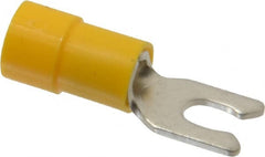 Thomas & Betts - #6 Stud, 12 to 10 AWG Compatible, Partially Insulated, Crimp Connection, Locking Fork Terminal - Top Tool & Supply