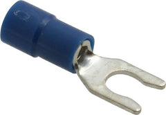 Thomas & Betts - #8 Stud, 16 to 14 AWG Compatible, Partially Insulated, Crimp Connection, Locking Fork Terminal - Top Tool & Supply