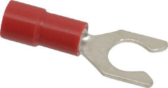 Thomas & Betts - #10 Stud, 22 to 18 AWG Compatible, Partially Insulated, Crimp Connection, Locking Fork Terminal - Top Tool & Supply