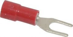 Thomas & Betts - #8 Stud, 22 to 16 AWG Compatible, Partially Insulated, Crimp Connection, Standard Fork Terminal - Top Tool & Supply