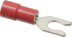 Thomas & Betts - #8 Stud, 22 to 18 AWG Compatible, Partially Insulated, Crimp Connection, Locking Fork Terminal - Top Tool & Supply