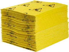 Brady SPC Sorbents - 60 Gal Capacity per Package, Chemical/Hazmat Mat - 19" Long x 15" Wide, Yellow, Polypropylene - Top Tool & Supply