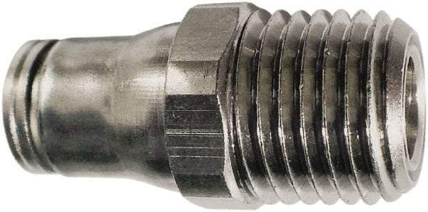 Legris - 4mm Outside Diam, 1/8 BSPT, Nickel Plated Brass Push-to-Connect Tube Male Connector - 435 Max psi, Tube to Male BSPT Connection, FKM O-Ring - Top Tool & Supply