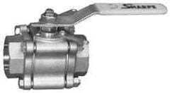 Sharpe Valves - 3" Pipe, Full Port, Carbon Steel Standard Ball Valve - 3 Piece, Inline - One Way Flow, FNPT x FNPT Ends, Locking Lever Handle, 720 WOG, 125 WSP - Top Tool & Supply