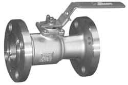 Sharpe Valves - 3" Pipe, Standard Port, Carbon Steel Standard Ball Valve - 1 Piece, Inline - One Way Flow, Flanged x Flanged Ends, Locking Lever Handle, 300 WOG, 150 WSP - Top Tool & Supply