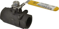 Sharpe Valves - 1" Pipe, Standard Port, Carbon Steel Steam Service Ball Valve - 1 Piece, Inline - One Way Flow, FNPT x FNPT Ends, Locking Lever Handle, 2,000 WOG, 250 WSP - Top Tool & Supply