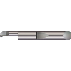 Boring Bar: 0.132″ Min Bore, 3/8″ Max Depth, Right Hand Cut, Solid Carbide 3/16″ Shank Dia, 1-1/2″ OAL, 0.004″ Corner Radius