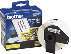 Brother - 1.4" Wide x 3-1/2" Long, White Paper Shipping Label - For PC Label Printers - Top Tool & Supply